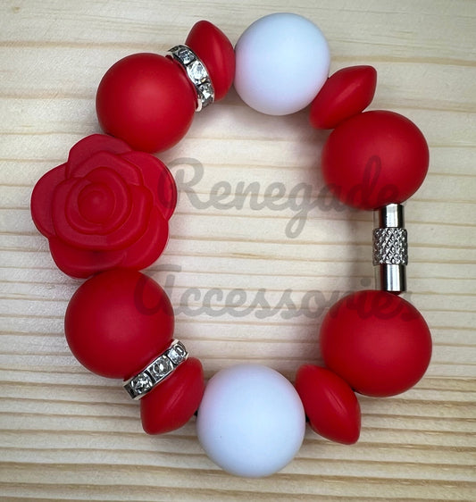 Silicone Charm - Red Rose