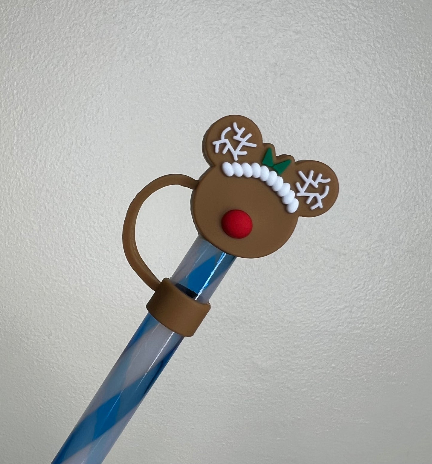 Straw Topper - Mouse Ears Reindeer (Tight Fit 8-10mm)