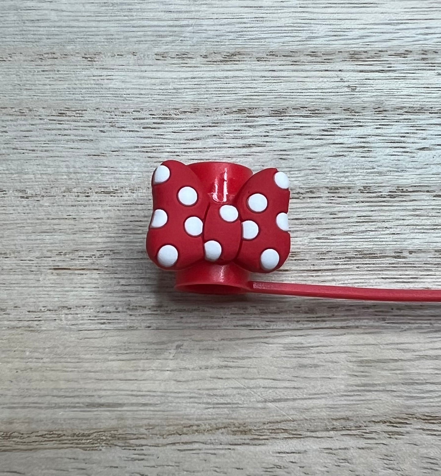 Straw Topper - Mouse Ears Bow Red