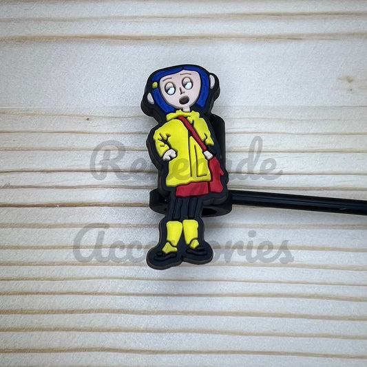 Straw Topper - Cora Character - Yellow Jacket