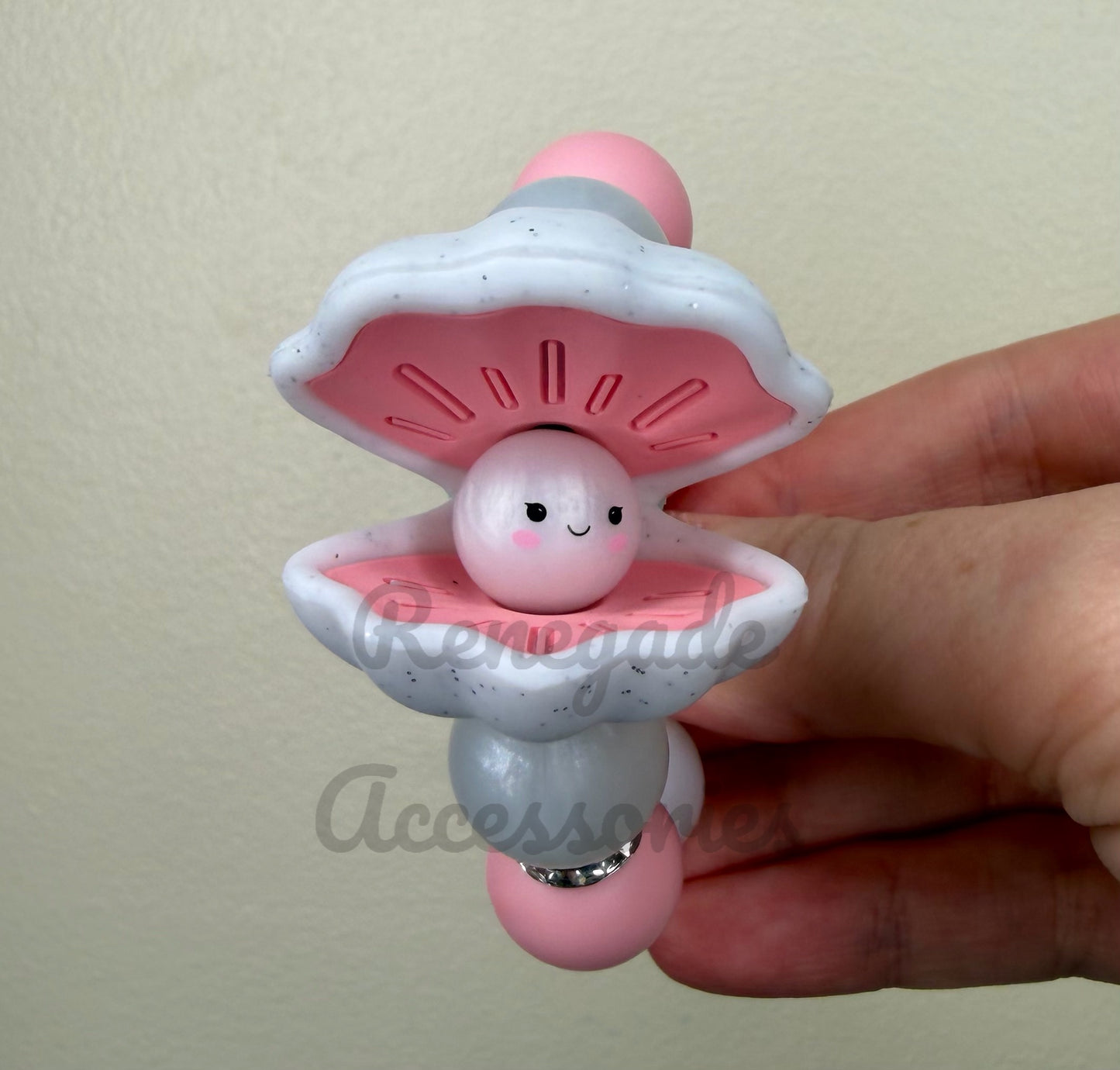 Silicone Charm - Clam Pearl