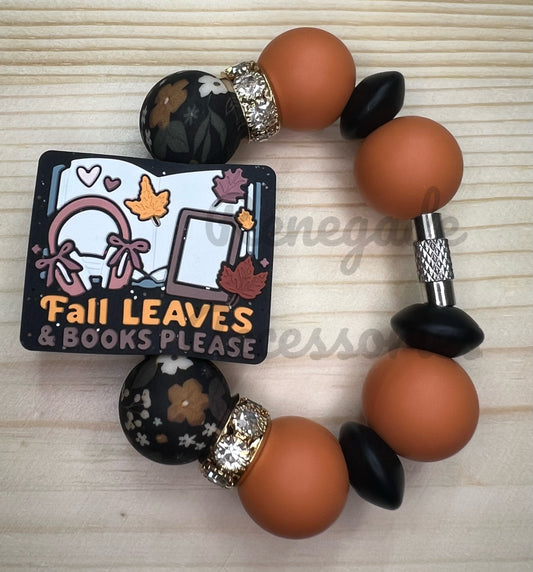 Silicone Charm - Fall Leaves & Books Please