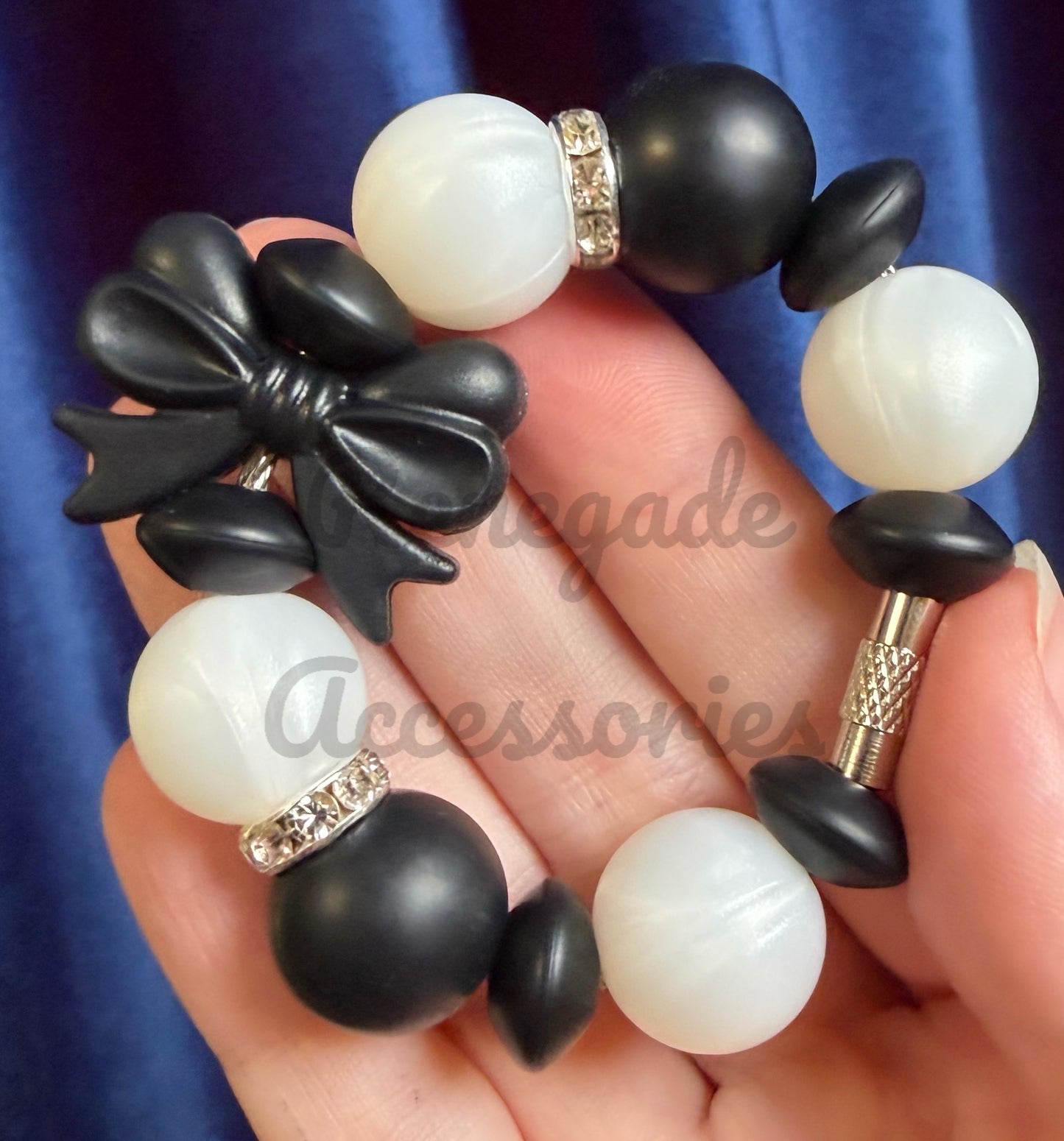 Silicone Charm - Black Bow