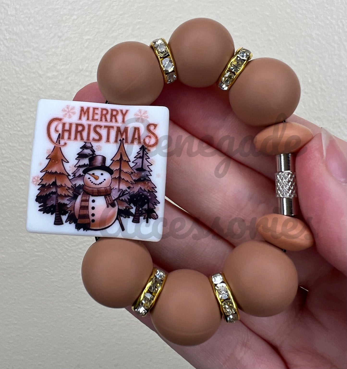 Silicone Charm - Merry Christmas Snowman