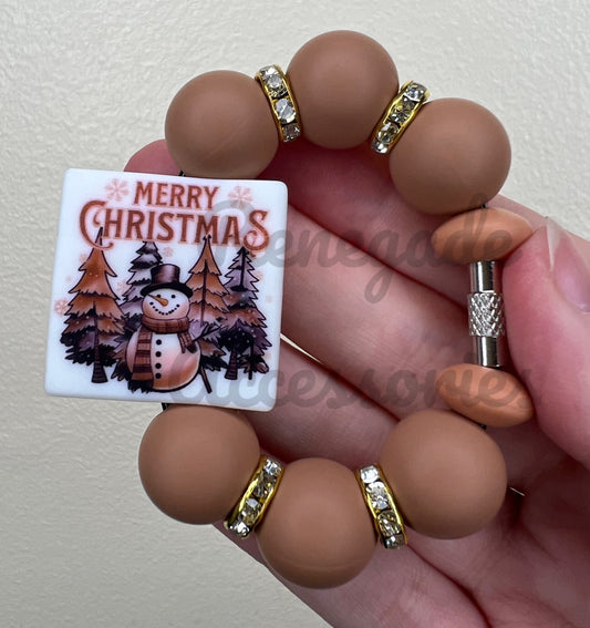 Silicone Charm - Merry Christmas Snowman