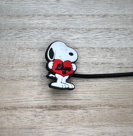 Straw Topper - Valentines Beagle Dog Character