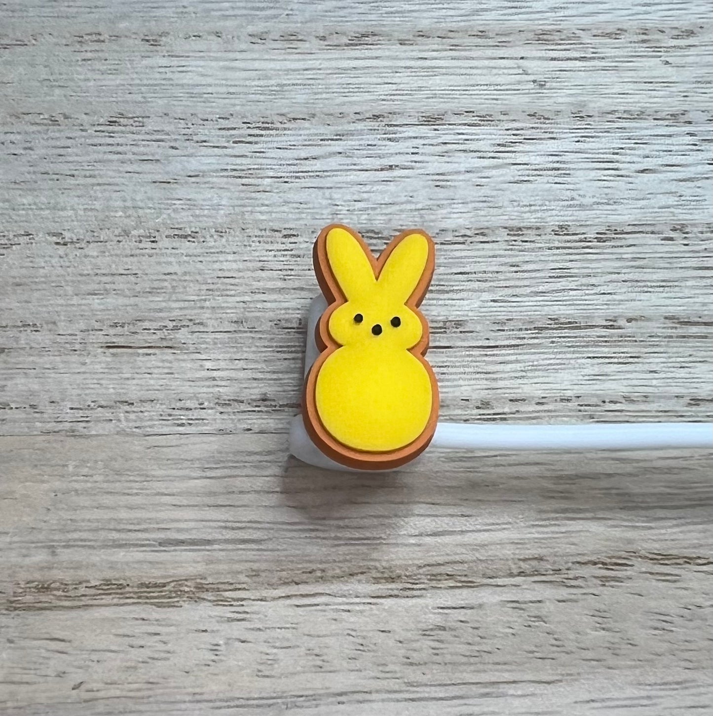 Straw Topper - Yellow Peep Bunny