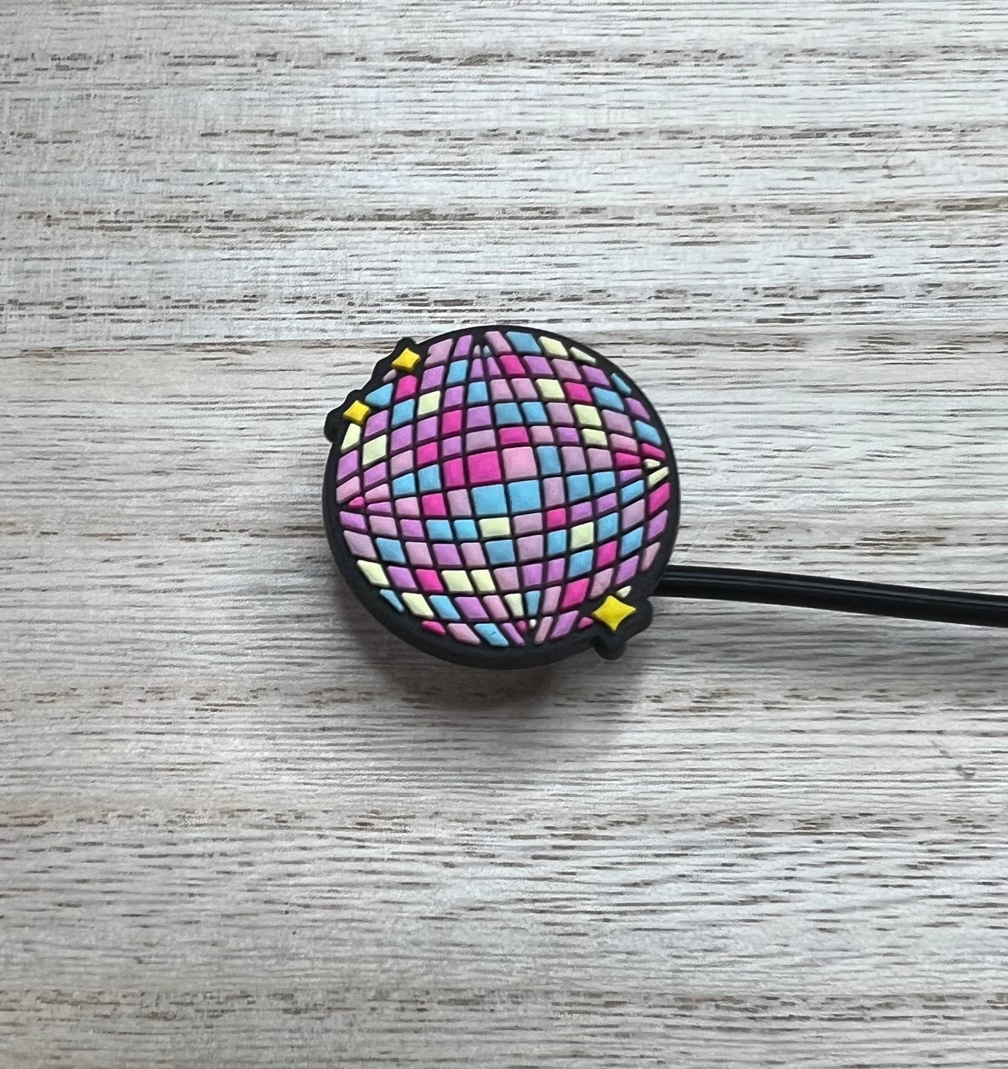 Straw Topper - Sparkle Disco Ball