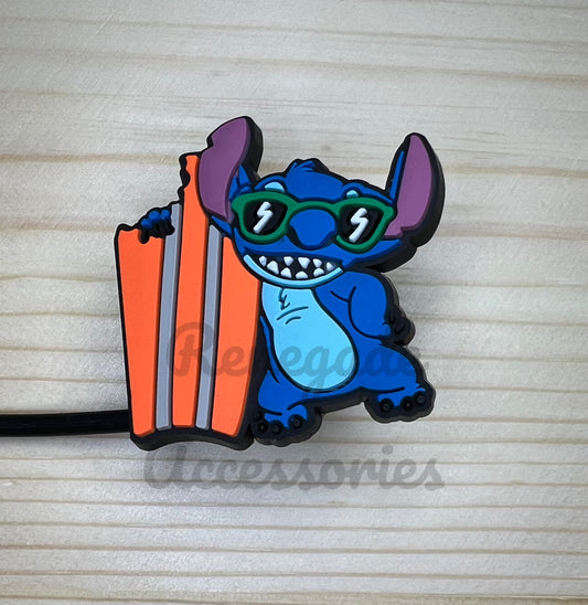 Straw Topper - Blue Alien Surfboard