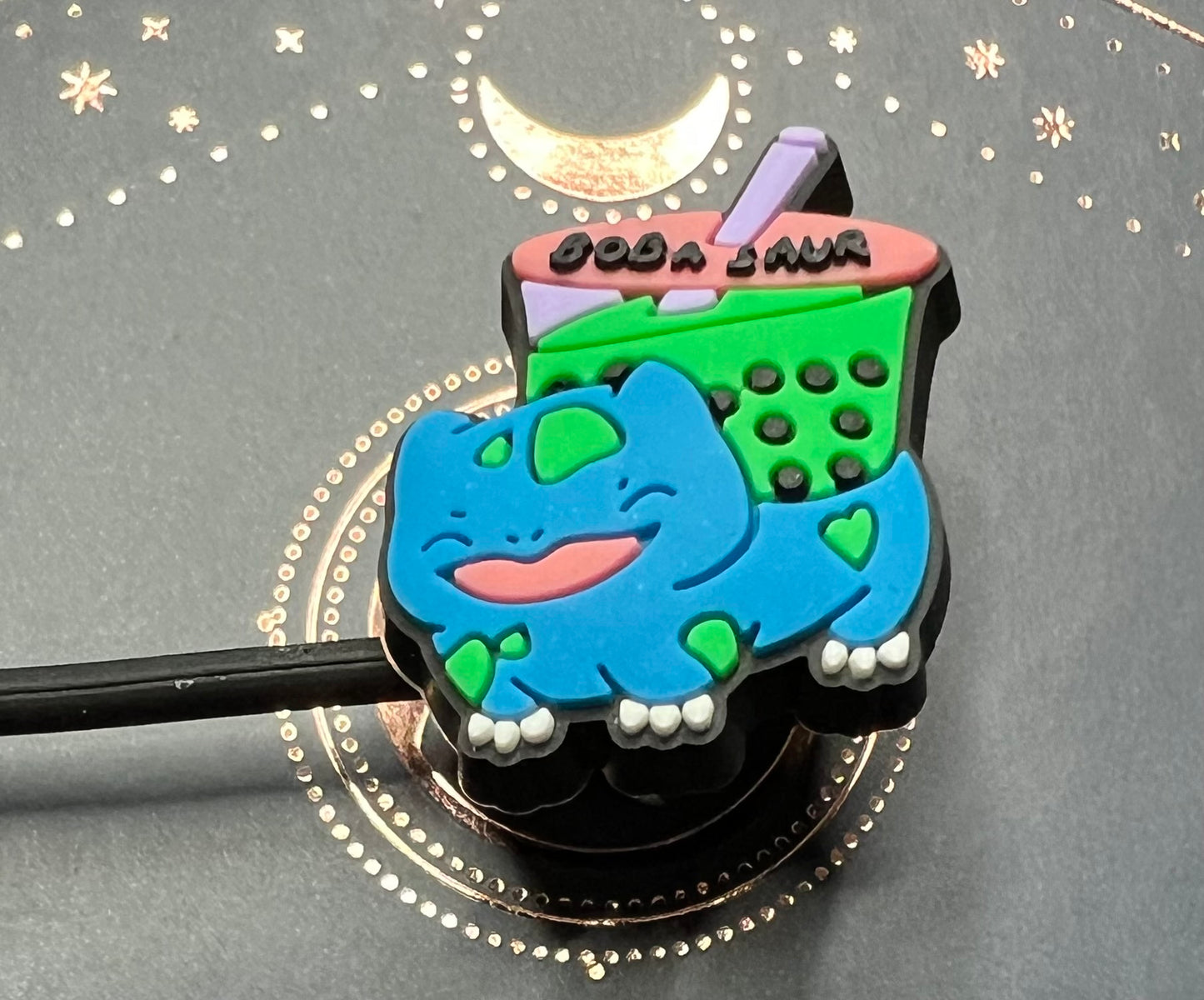 8MM Straw Topper - Trading Card Bobasaur  - Character