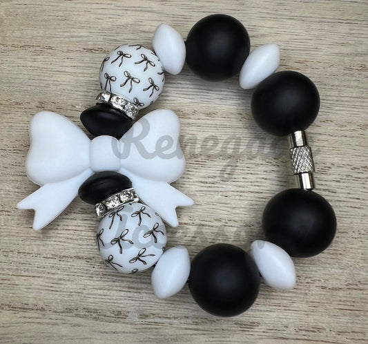 Silicone Charm - White Bow