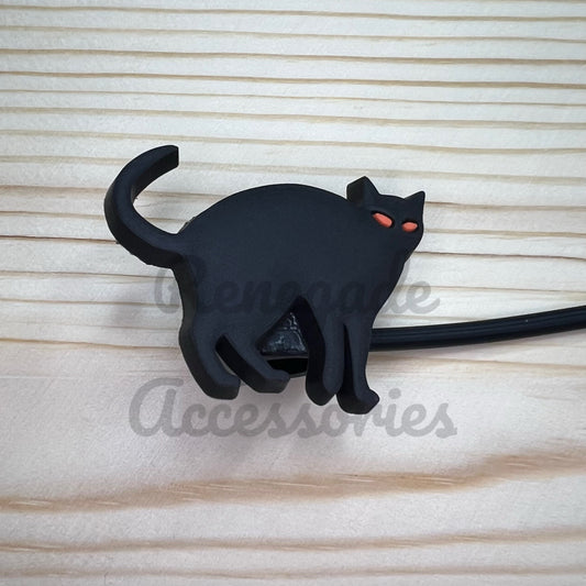 Straw Topper - Black Cat