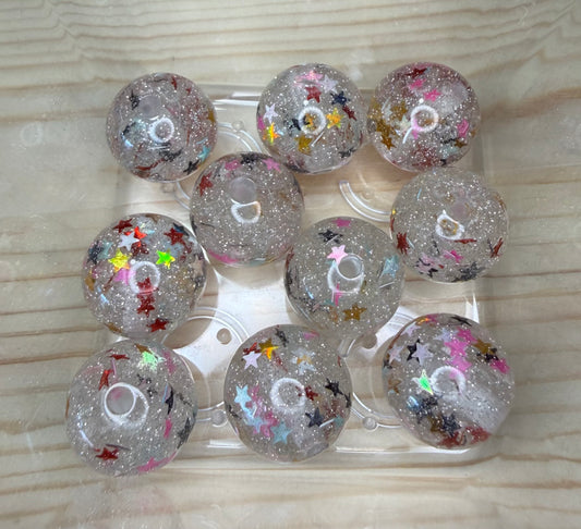 Acrylic Star Beads - Set Of 10