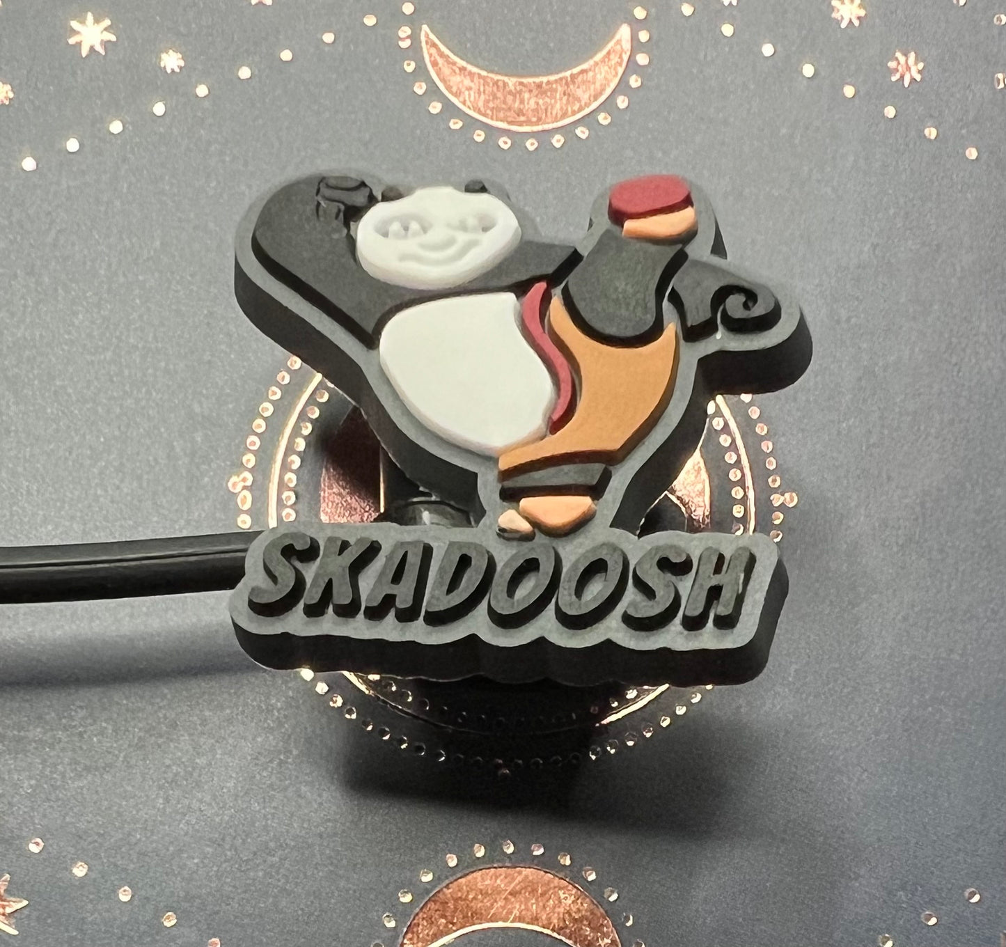 8MM Straw Topper - Panda Skadoosh Cartoon Character