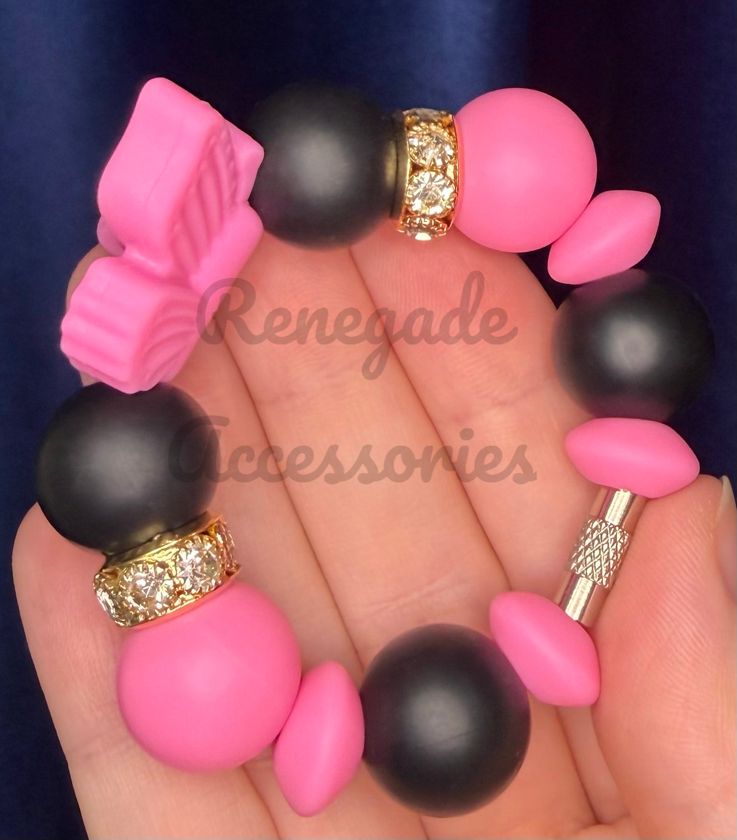 Silicone Charm - Pink Butterfly - Pink Leopard