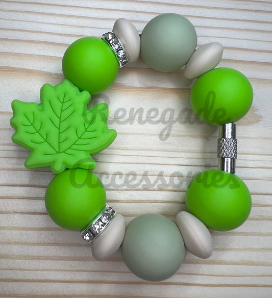 Silicone Charm - Green Leaf