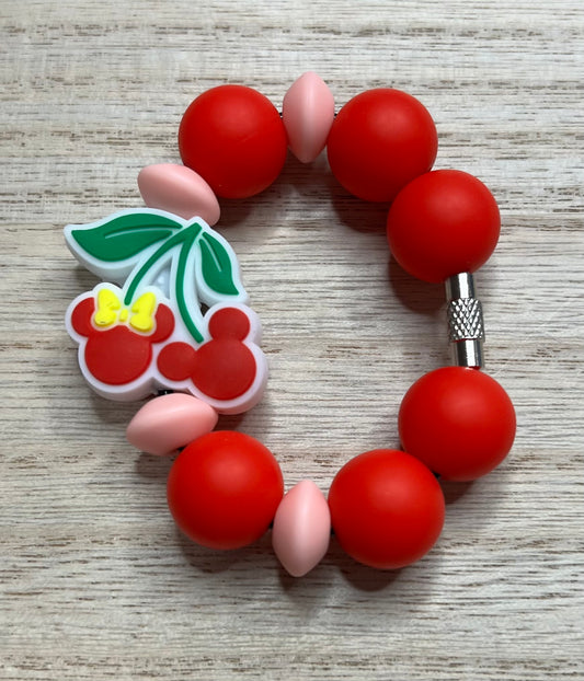 Silicone Charm - Mouse Ears Cherry
