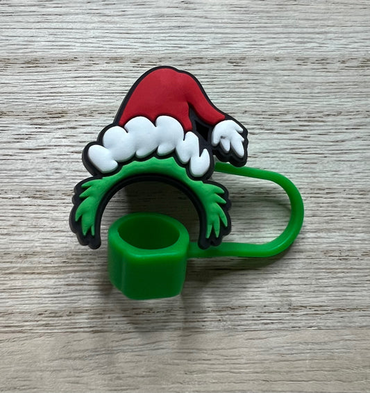 Straw Topper - Christmas Green Guy Hat