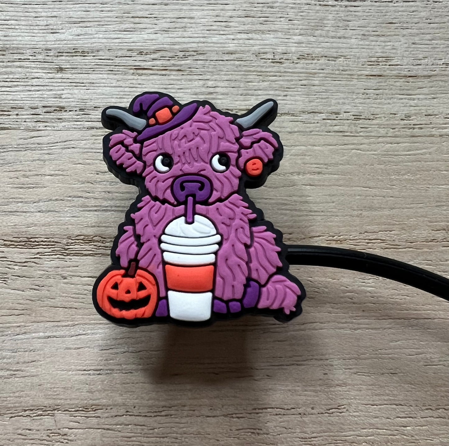 Straw Topper - Halloween Cow