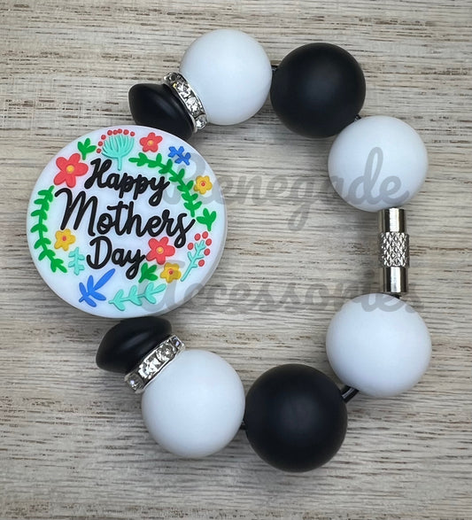 Silicone Charm - Happy Mothers Day - Flowers