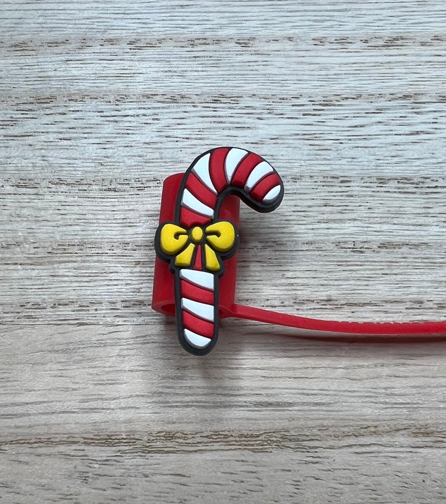 Straw Topper - Red Candy Cane