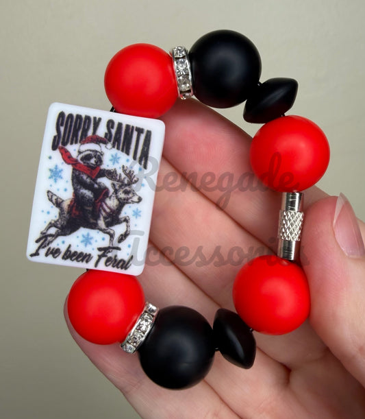 Silicone Charm - Sorry Santa I’ve Been Feral Raccoon