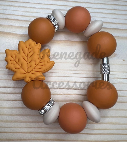 Silicone Charm - Orange Leaf