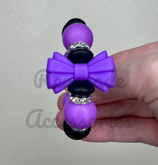 Silicone Charm - Purple Bow