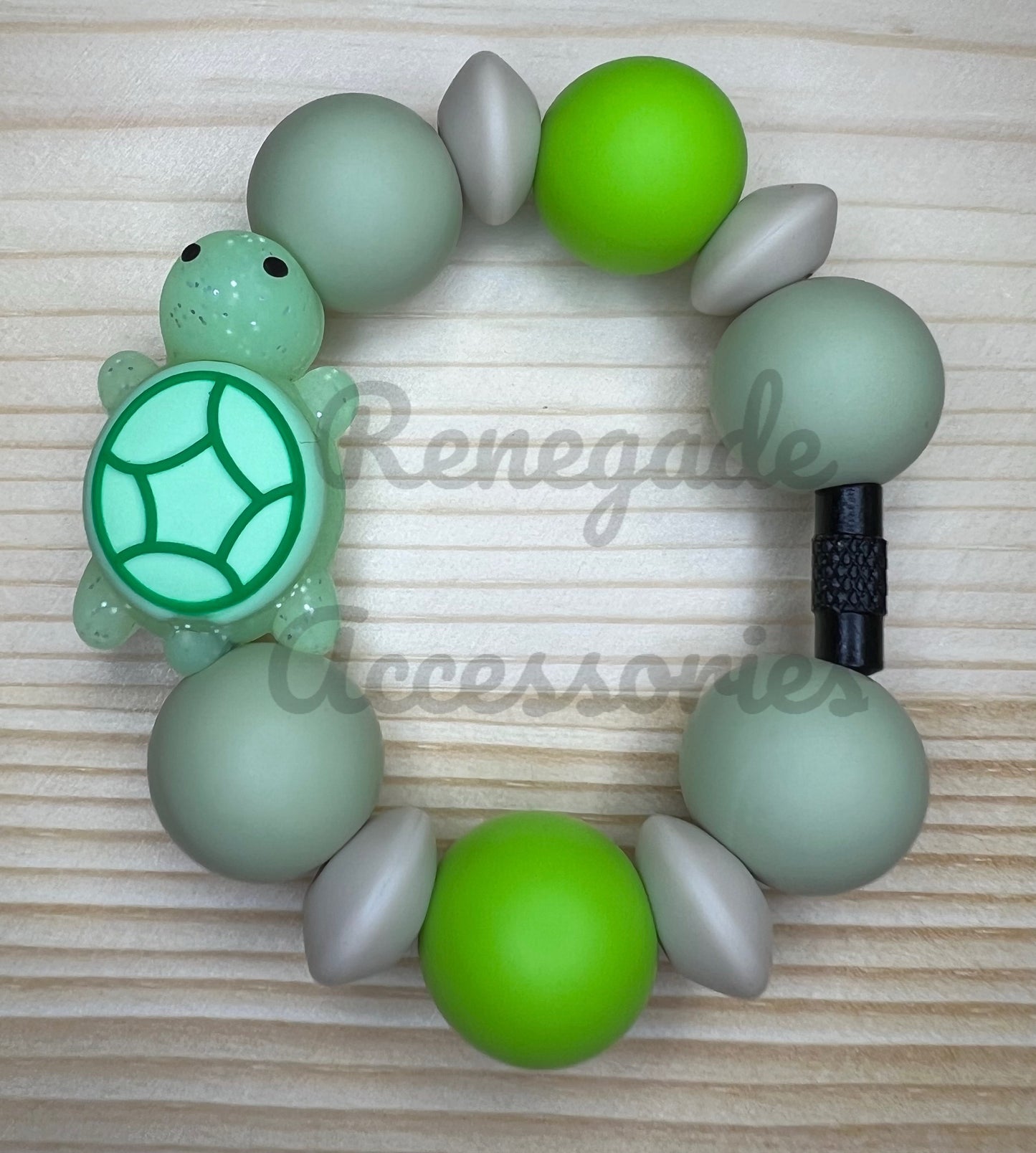 Silicone Charm - Glitter Turtle