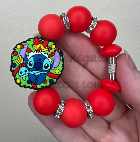 Silicone Charm - Blue Alien Wreath