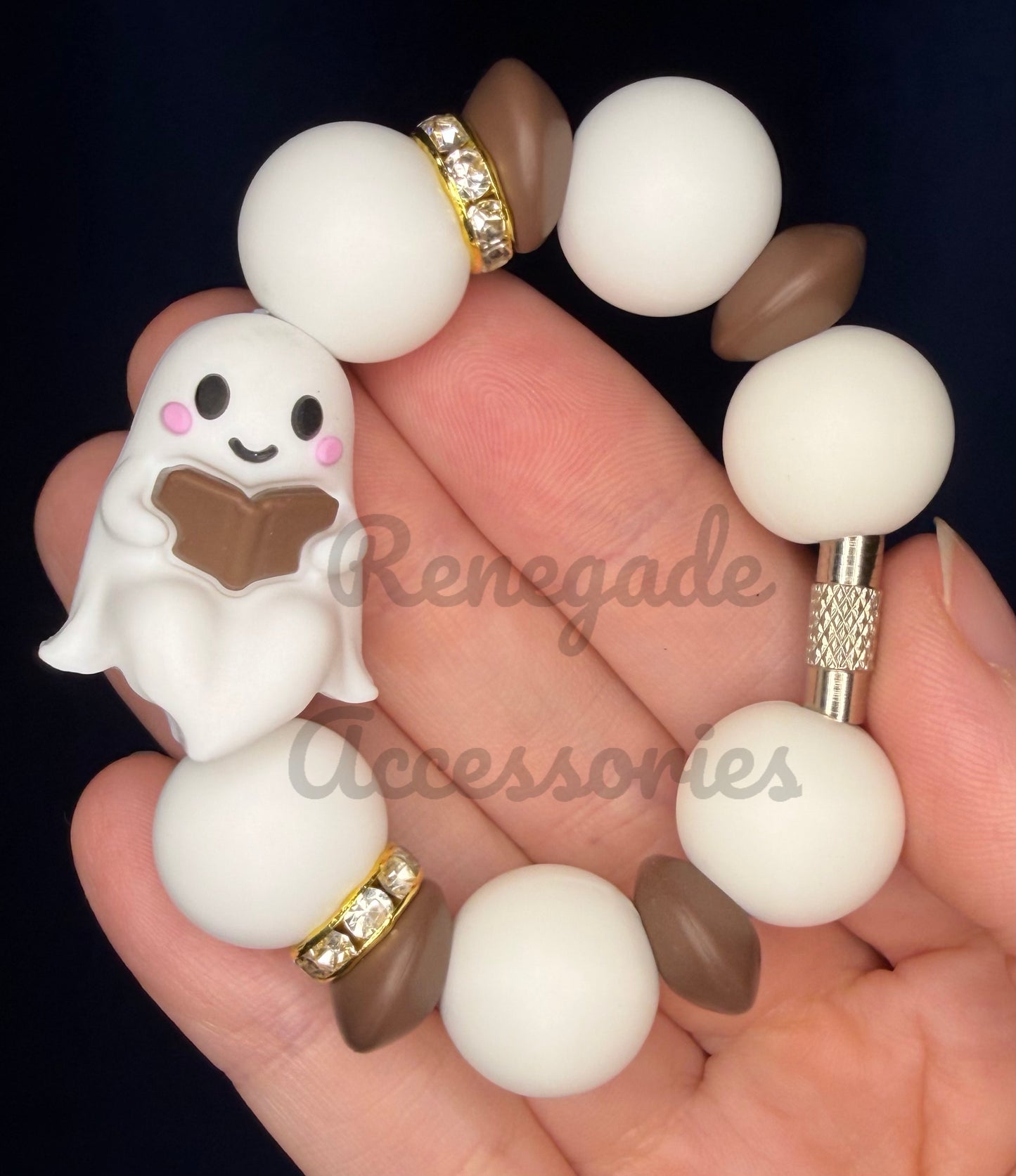 Silicone Charm - Ghost Book