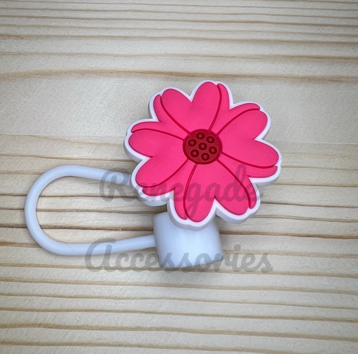 Straw Topper - Pink Flower