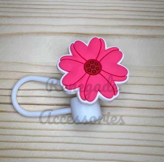 Straw Topper - Pink Flower