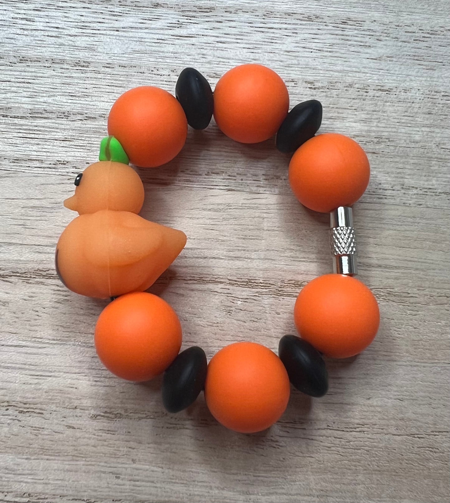 Silicone Charm - Pumpkin Duck