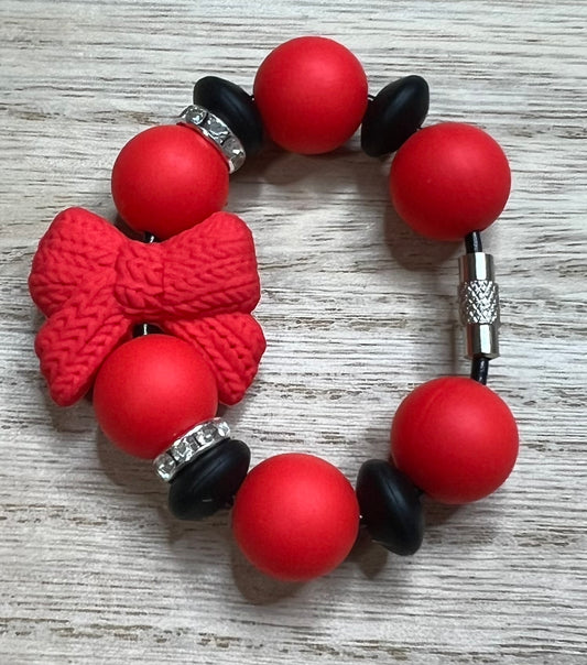 Silicone Charm - Red Sweater Bow