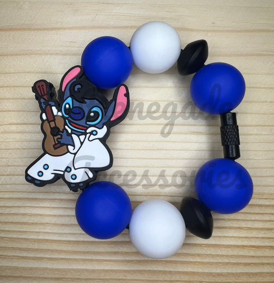 Silicone Charm - Blue Alien Elvis