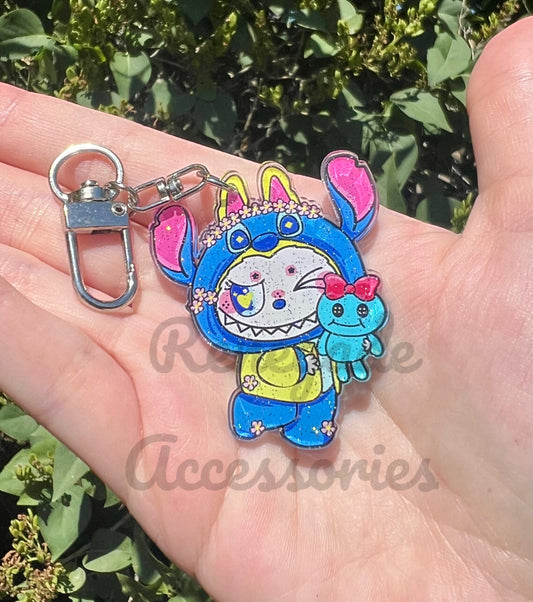 Bubu Keychain Acrylic - Blue Alien