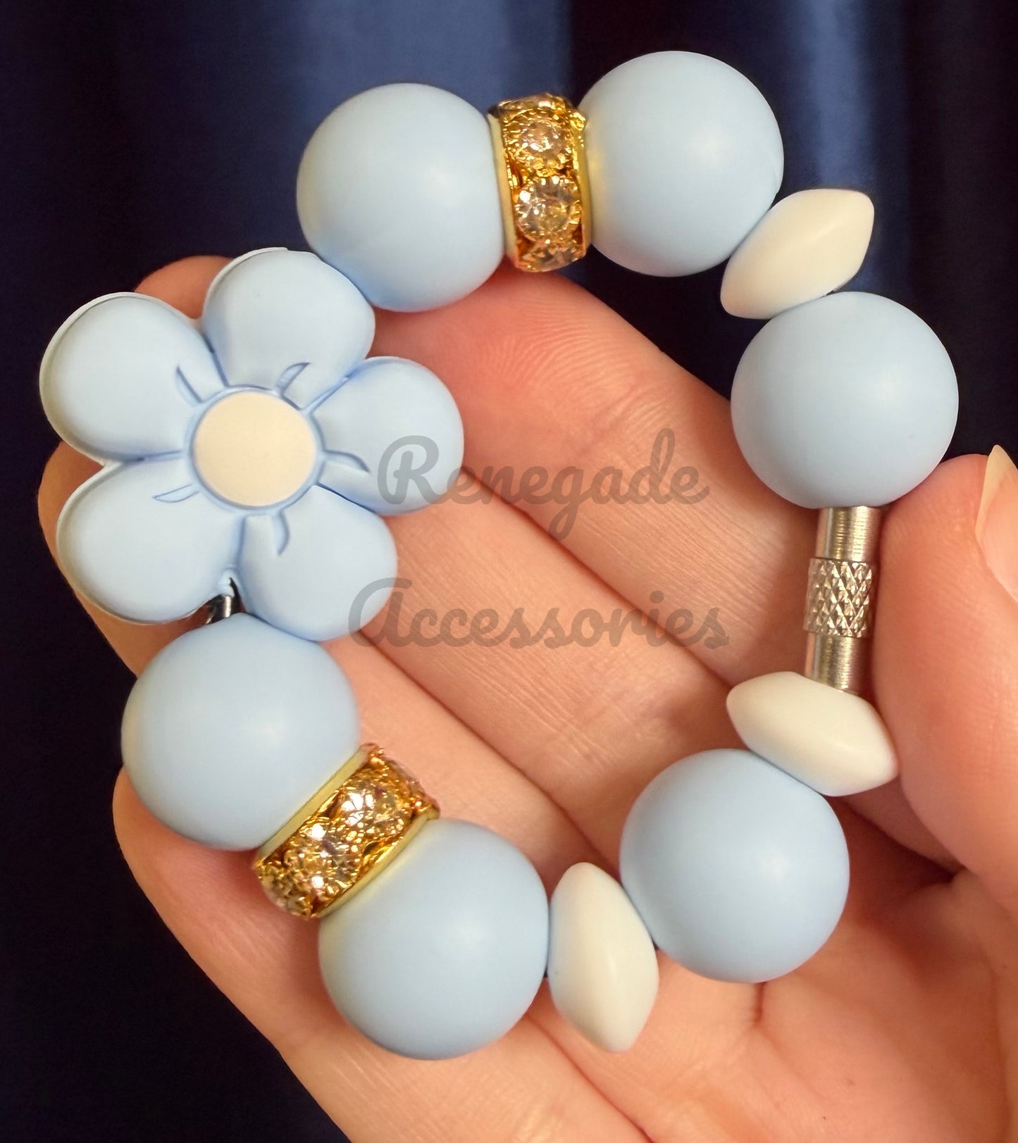 Silicone Charm - Blue Daisy - Cherish