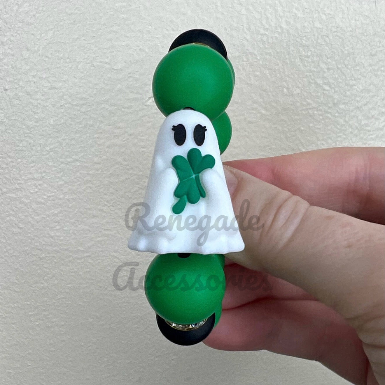 Silicone Charm - Shamrock Ghost