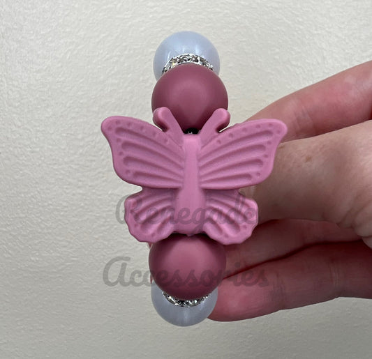 Silicone Charm - Butterfly - Mauve Meadow