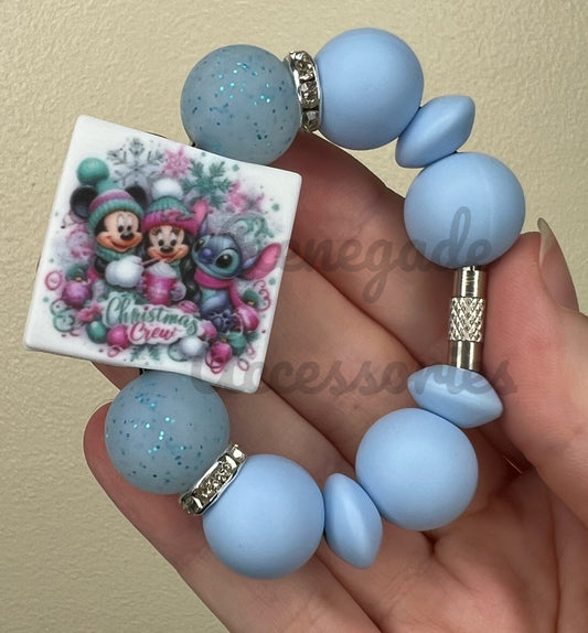 Silicone Charm - Christmas Crew - Mouse Ears/Blue Alien