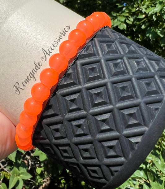 Bracelet Stack - Bright Orange Glass - HYDROJUG