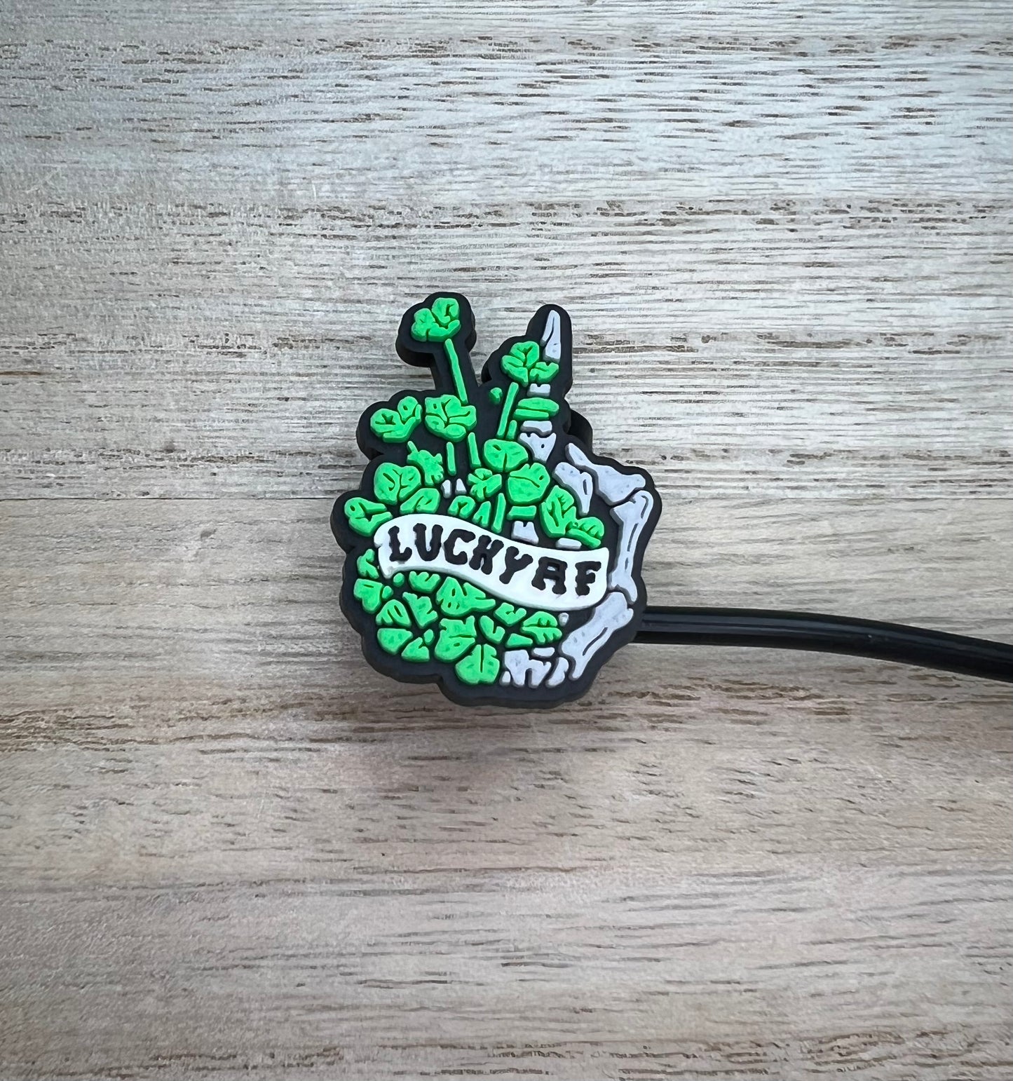 Straw Topper - Lucky AF Skeleton Hand