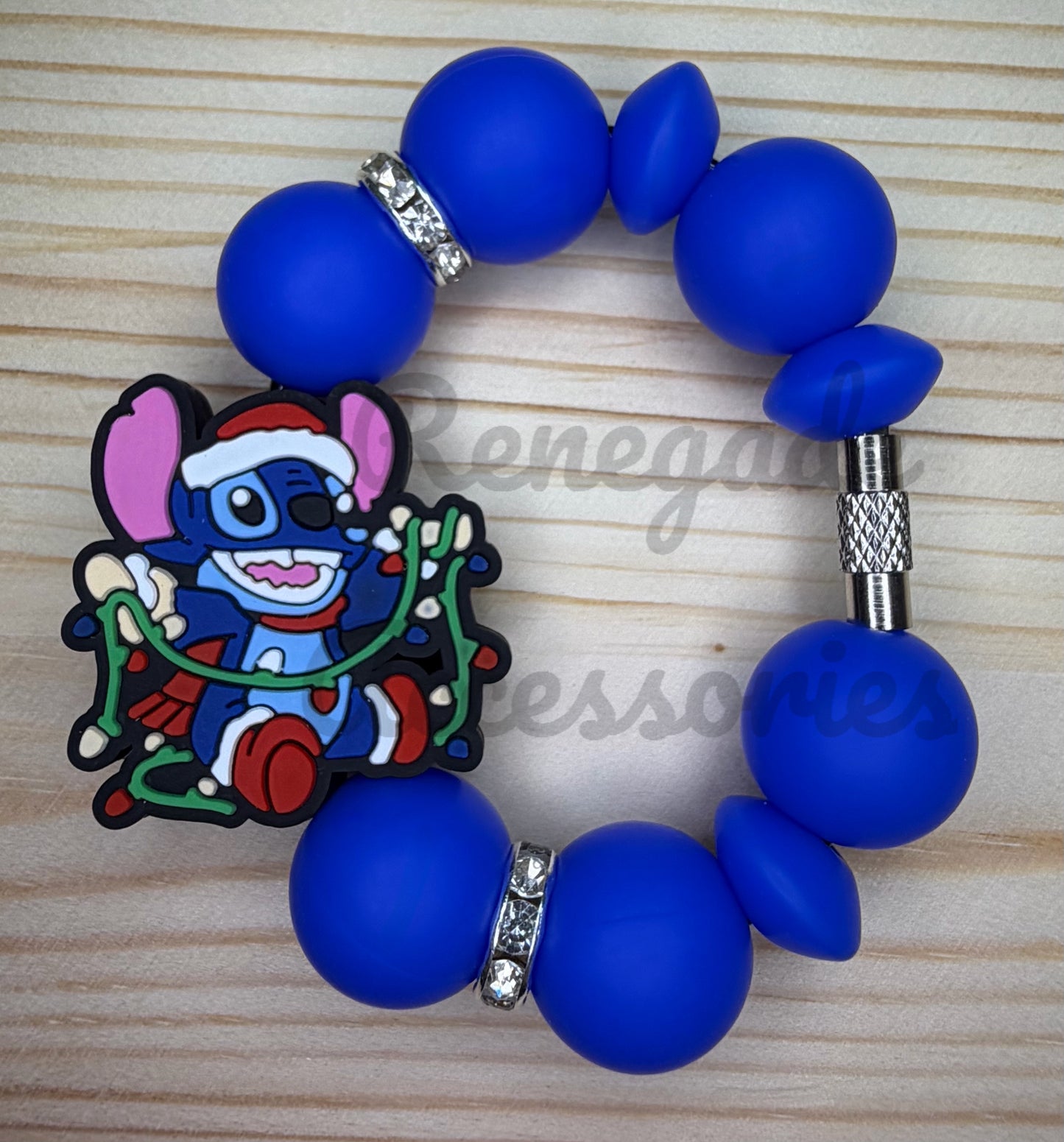 Silicone Charm - Blue Alien Christmas Lights