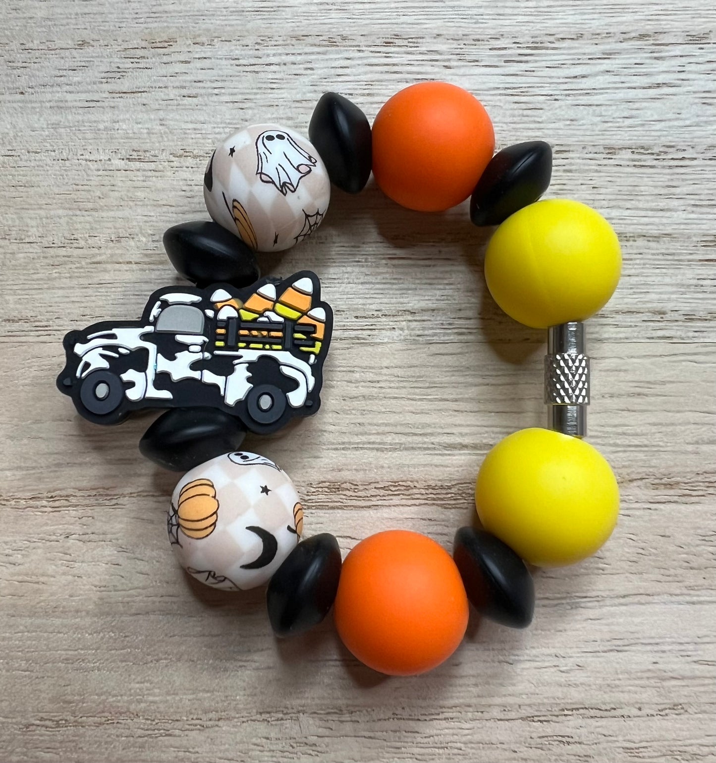 Silicone Charm - Candy Corn Truck - Food