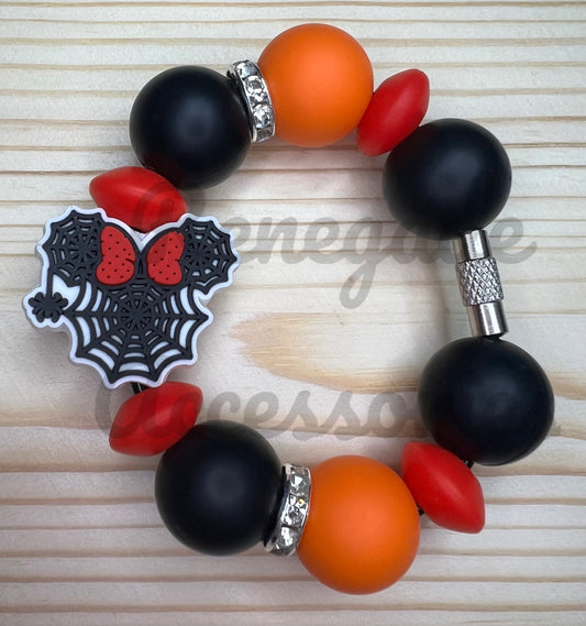 Silicone Charm - Mouse Ears Spiderweb