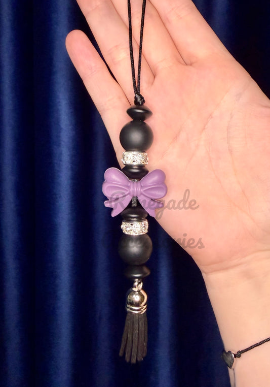 Silicone Charm - Enchanted Charms - Purple Bow/Midnight Floral 🖤32 Oz Sport🖤