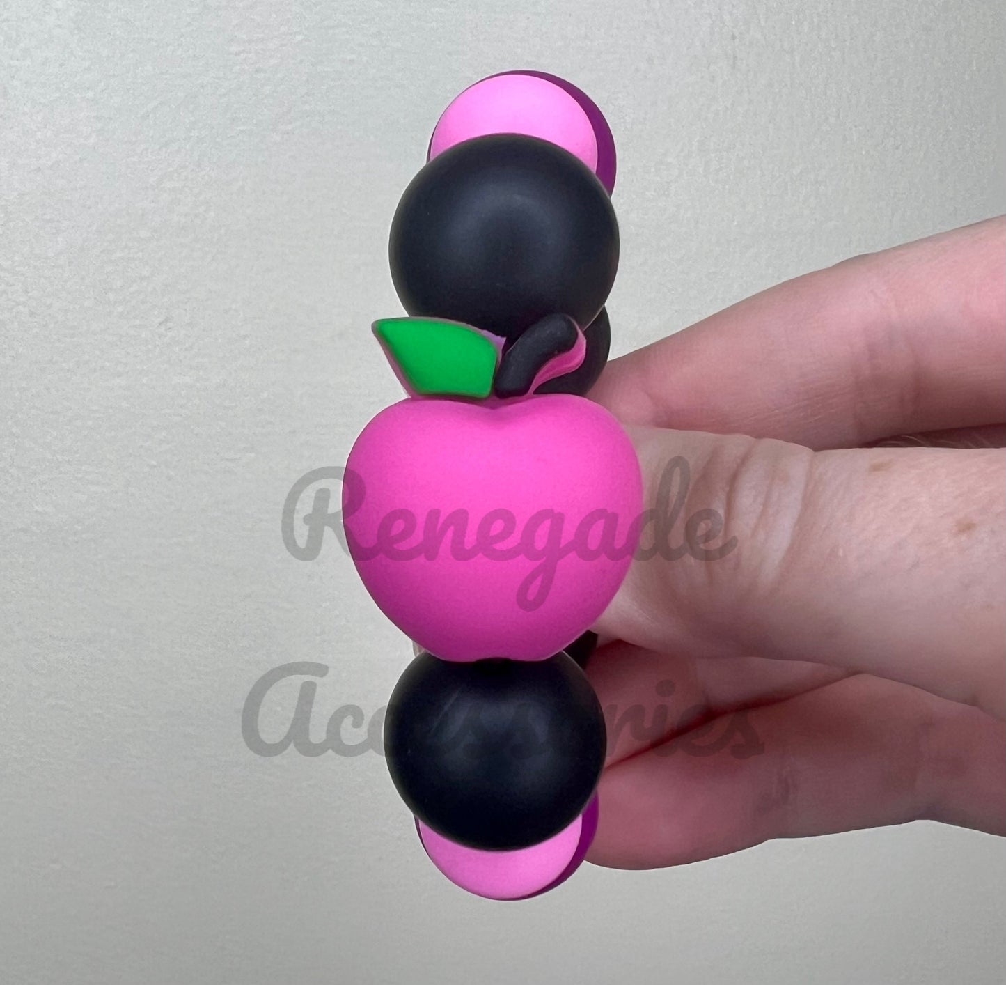 Silicone Charm - Rose Pink Apple