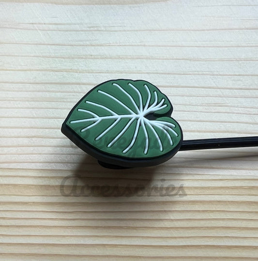Straw Topper - Tropical Plant Leaf - Flowers