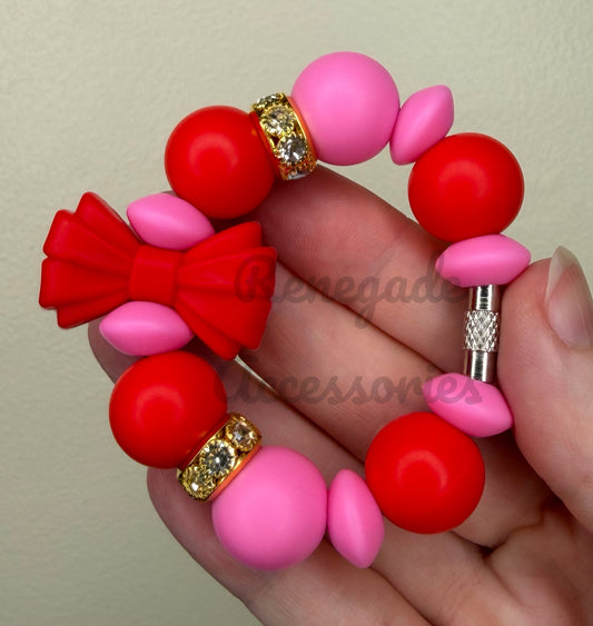 Silicone Charm - Red Bow - Be Mine